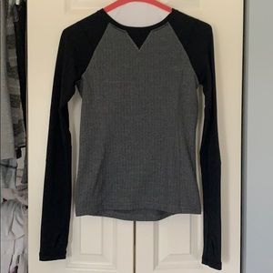 grey and black long sleeve